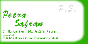 petra safran business card